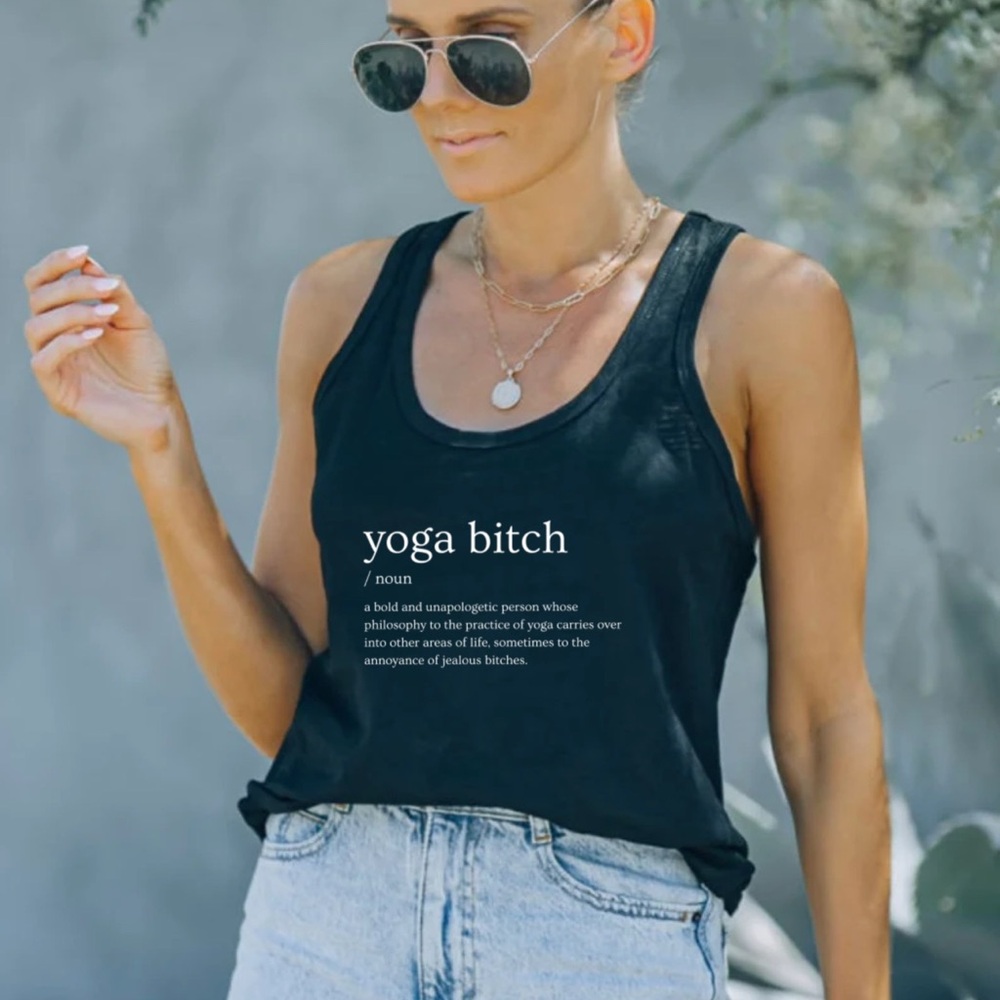 Yoga Bitch Definition Tank Top | Yoga Lovers Gift | Namaste Sassy Tank